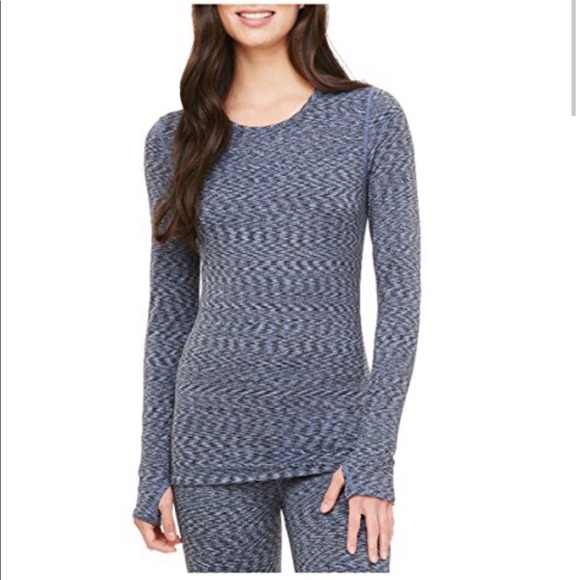 🆕 Cuddl Duds Warm Layer Active Tech Long Sleeve Crew (Blue Space Dye) - Picture 1 of 7
